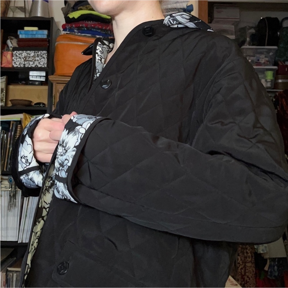 Susan Graver Dark Gray Quilted Puffer Coat - Picture 9 of 12